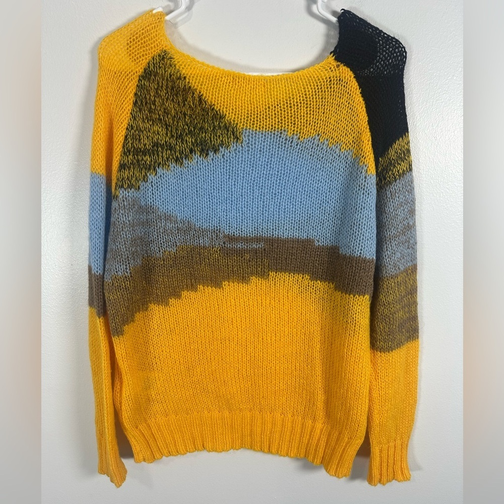 ESQUALO Multicolor Abstract Crew Neck Knit Sweater
20% wool size small oversized - Picture 2 of 5
